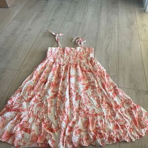 TORRID Dress Women's 3 Peach White Challis Smocked Top Summer